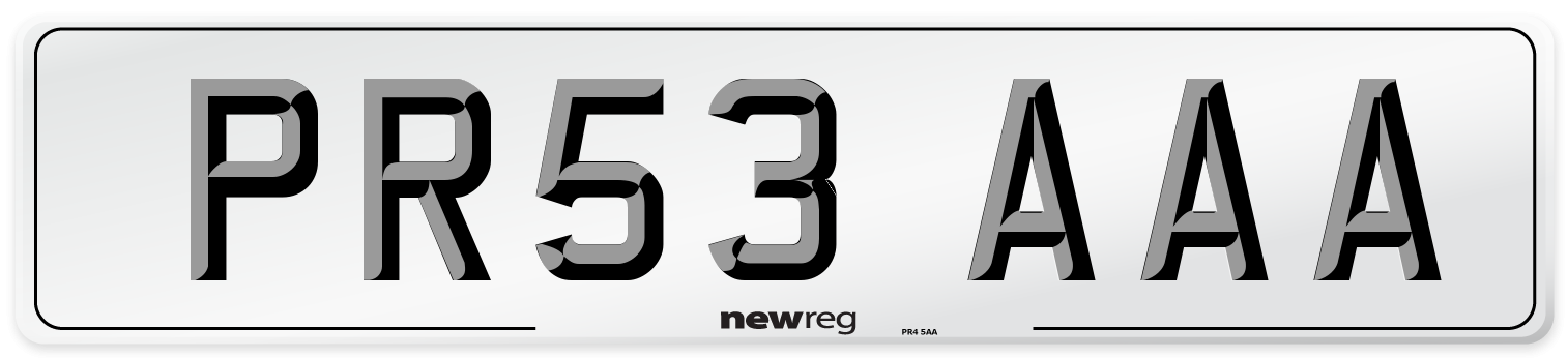PR53 AAA Number Plate from New Reg